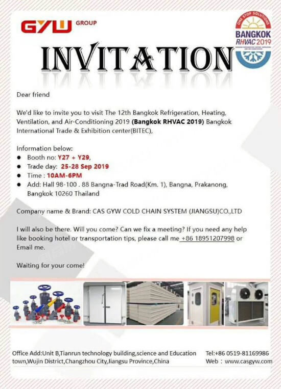 Bangkok RHVAC 2019 invitation