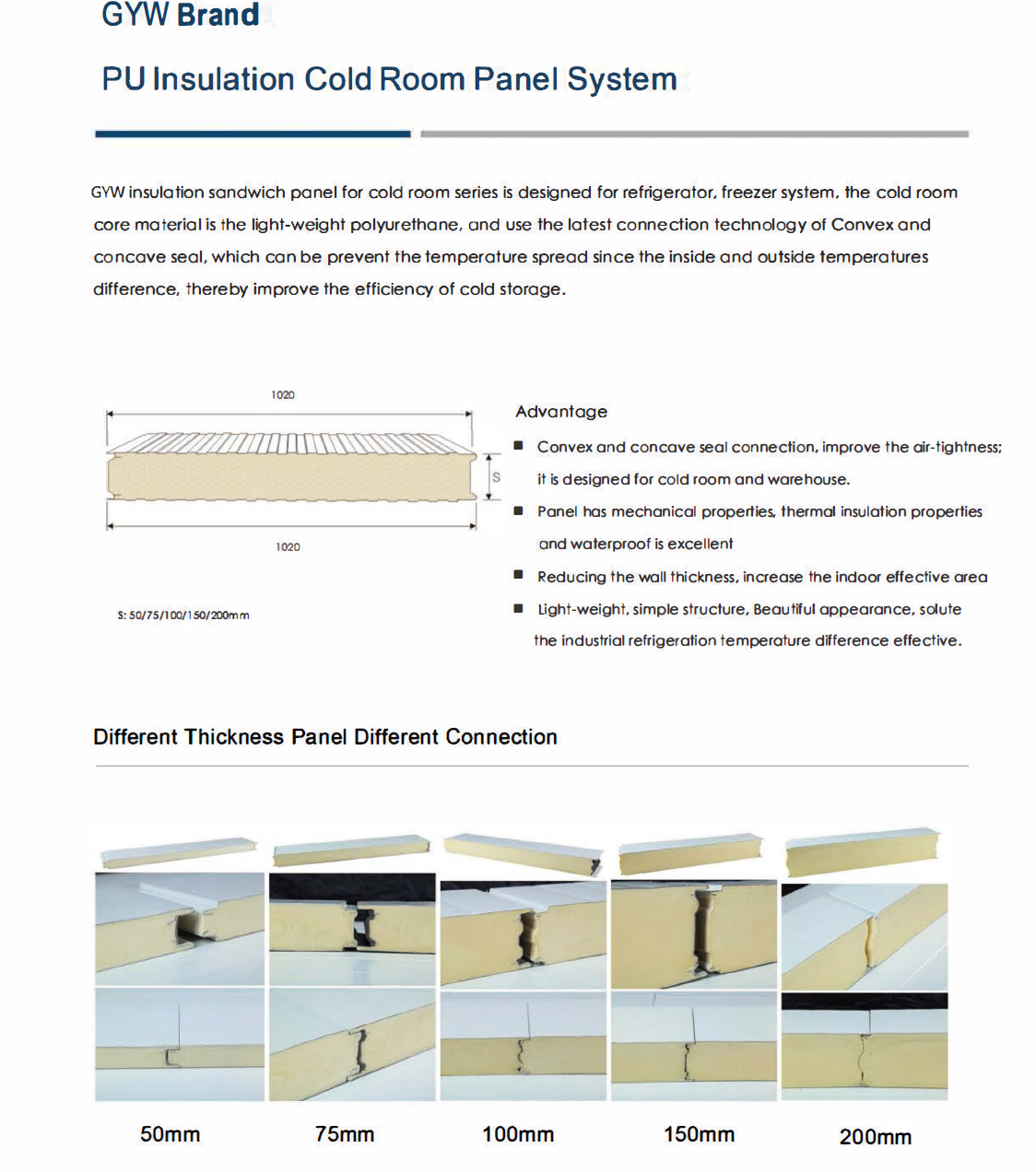 Cold Room 100mm Pu Sandwich Panel