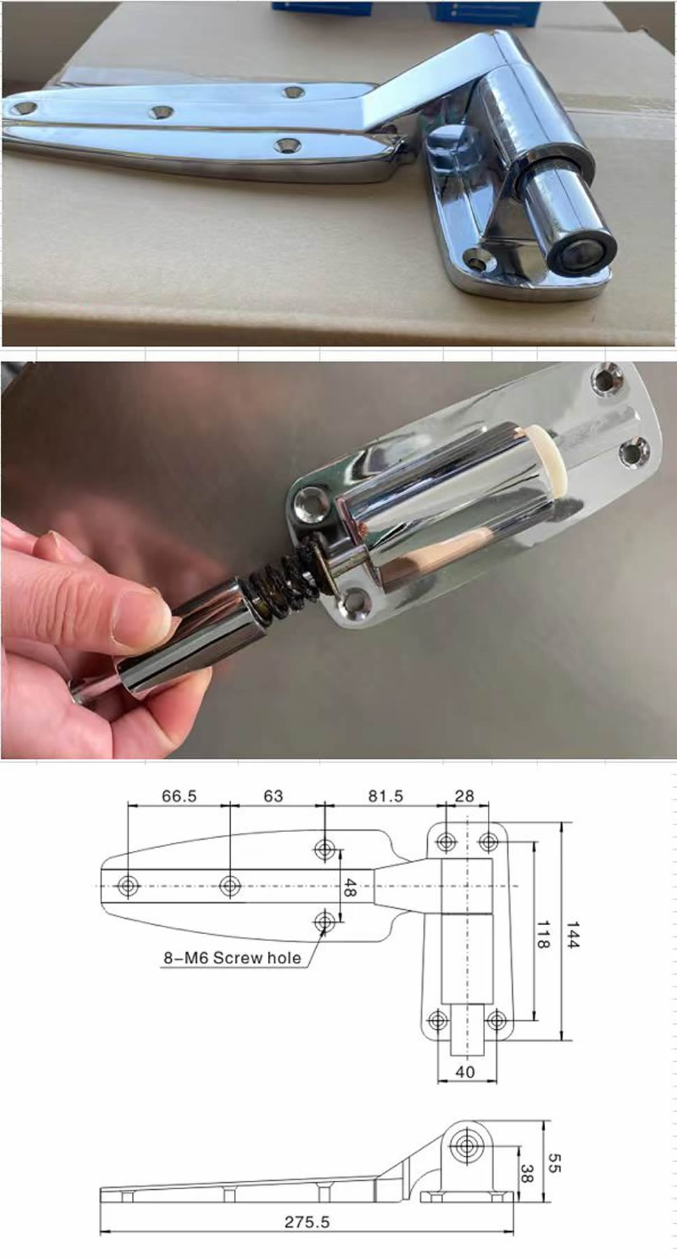 Reversible Reach-in Plane Hinge