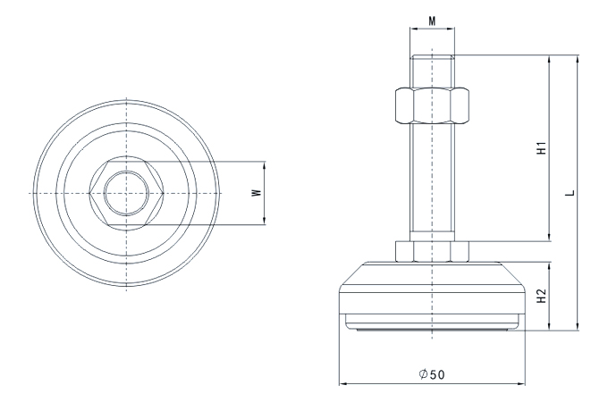 Adjustable-Foot Door Handle DT-50