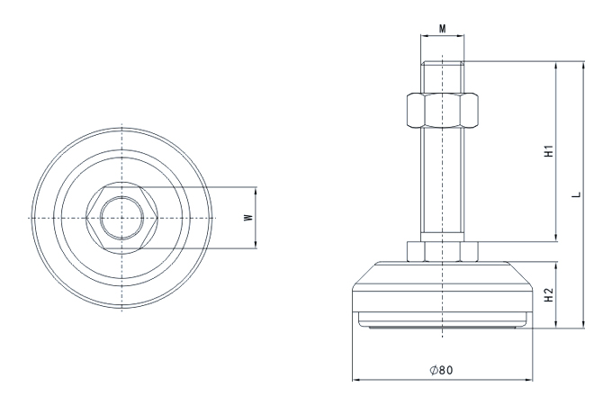 Adjustable-Foot Door Handle DT-80