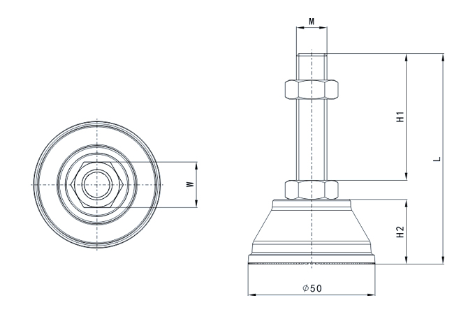 Adjustable-Foot Door Handle FT-50