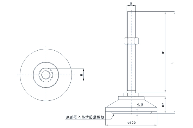 Adjustable-Foot Door Handle FT-T120