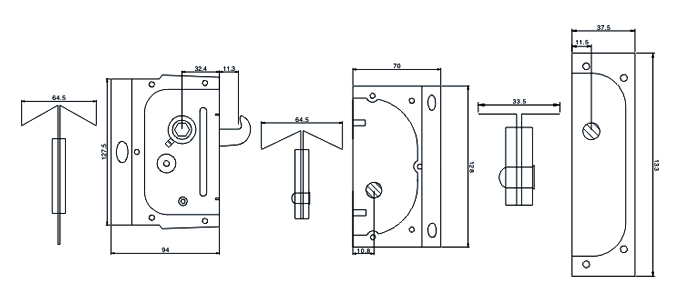 Panel Combiners Door Handle KZ-1168