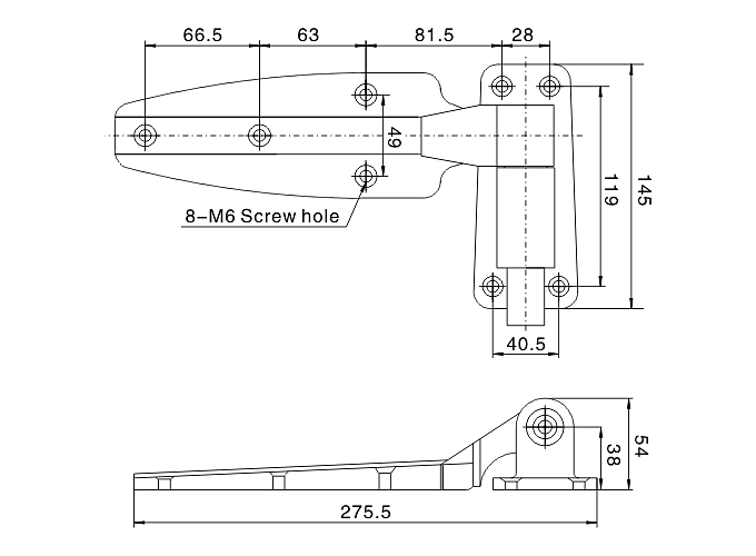 COLD STORAGE HINGE (LIFTING TYPE) Door Handle KZ-1230SSS