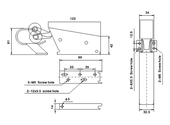 COLD STORAGE DOOR CLOSING REGRESSOR Door Handle KZ-200