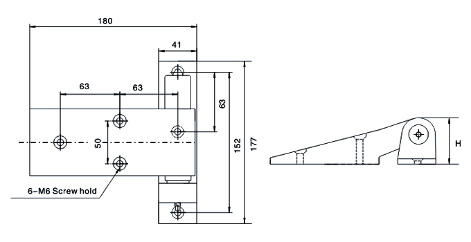 COLD STORAGE HINGE (LIFTING TYPE) Door Handle KZ-201S-A/G