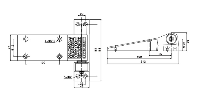 COLD STORAGE HINGE (LIFTING TYPE) Door Handle KZ-202S