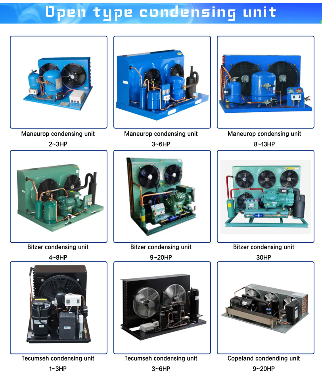 GRB Series Semi-hermetic condensing Units customization needs